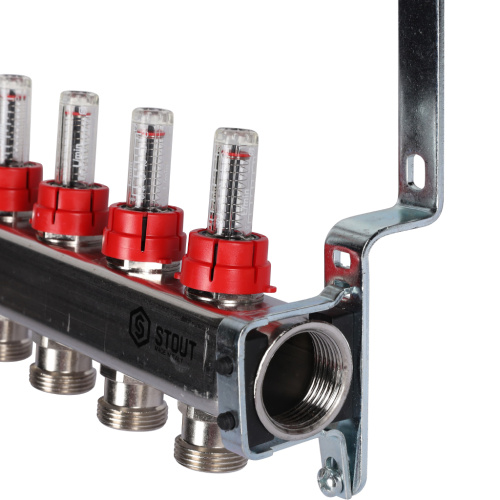 Коллектор отопления STOUT 1"нержа., 13x3/4" с расxодомерами SMS 0917 000013